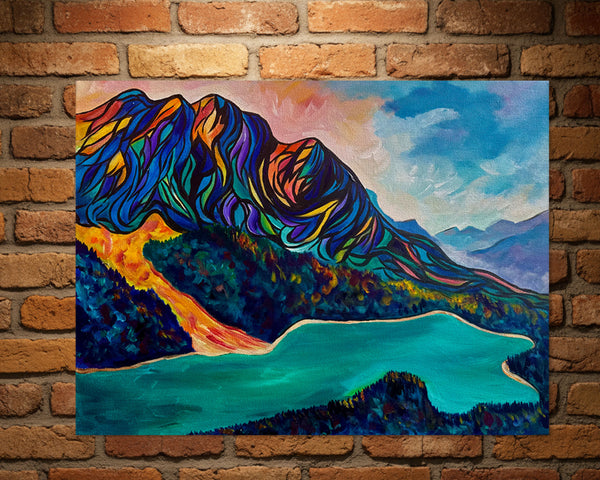 Peyto Lake Original Acrylic Painting 18" x 24"