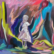 Load image into Gallery viewer, &quot;The Girl With Kaleidoscope Eyes&quot; | Original Abstract Girl with Balloon Painting 16&quot; x 20&quot;