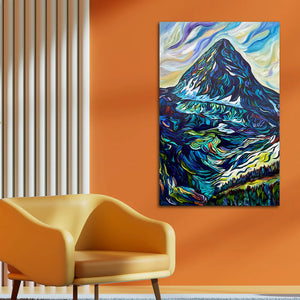 Original Painting of Mount Assiniboine, Canada's version of Italy's Matterhorn 36" x 24" stretched gallery wrap canvas