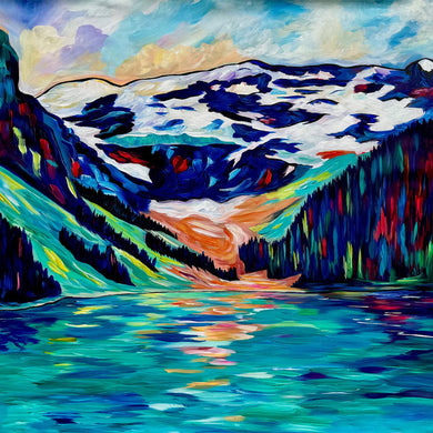Large Original Painting of Lake Louise on 38