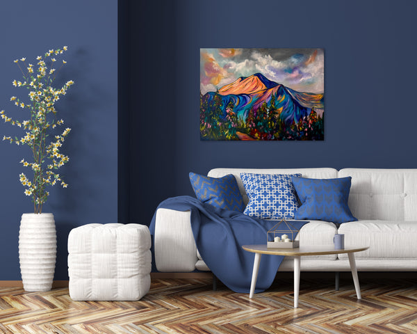 Light Finds the Peak | Original Oil Painting | 18" x 24" Gallery Wrap Canvas
