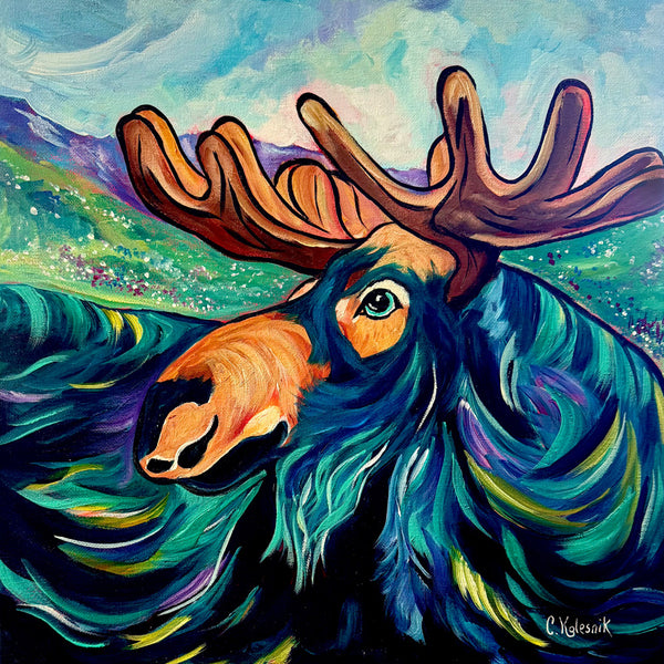 Young Melvin is Growing Up Original 14"x14" gallery wrap painting