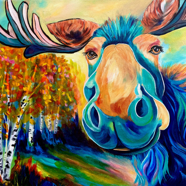 Moosey McBirch Original Acrylic on 18" x 24" gallery wrap canvas