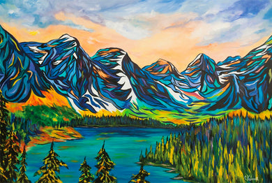 Moraine Lake and the Valley of the Ten Peaks Embellished  Stretched Gallery Wrap Print
