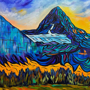 Original Painting of Mt. Assiniboine in the beautiful Canadian Rockies on 24" x 36" Gallery Wrap Canvas by Canadian Artist, Charkoledesigns