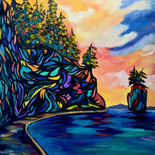 Load image into Gallery viewer, Vancouver Sea Wall Original Acrylic Painting 24&quot; x 30&quot;