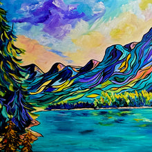 Load image into Gallery viewer, Canmore Peaks Original Painting 36&quot; x 24&quot; Gallery Wrap Canvas