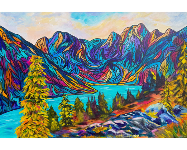 Wild and Free in the Purcells | Original Acrylic Painting on 24" x 36" gallery wrap canvas