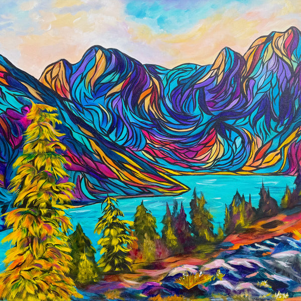 Wild and Free in the Purcells | Original Acrylic Painting on 24" x 36" gallery wrap canvas