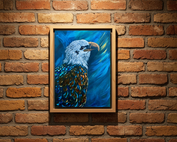 Rise in Light: Original Bald Eagle painting on 18" x 24" gallery wrap canvas