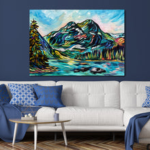 Load image into Gallery viewer, Trail’s End at Shadow Lake – Serene Mountain Landscape Acrylic Painting 24&quot; x 36&quot; Gallery Wrap Canvas