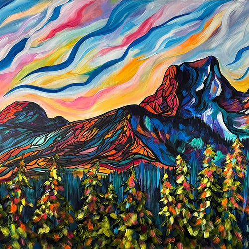 Wake Up Sleepy Sister Large Original on UN-STRETCHED CANVAS