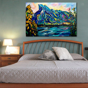 Rundle Resilience – Serene Mountain Landscape Acrylic Painting 24" x 36" Gallery Wrap Canvas