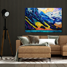 Load image into Gallery viewer, Backdrop of Beauty at Lake Louise large original painting on a 36&quot; x 24&quot; gallery wrap canvas