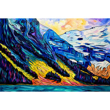 Load image into Gallery viewer, Backdrop of Beauty at Lake Louise large original painting on a 36&quot; x 24&quot; gallery wrap canvas