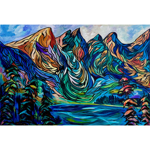 True North Strong and Beautiful Original Painting on 32" x 22" Un-stretched Canvas Roll