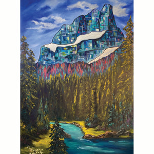 Castle Mountain Painting Banff National Park Canada