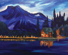 Load image into Gallery viewer, Emerald Lake Resort Painting Canadian Rocky Mountains