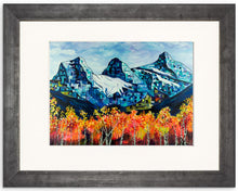 Load image into Gallery viewer, Beautiful Canadian Rockies painting of the Three Sisters mountains in Canmore, Alberta